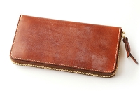 full grain Bridle Leather - ラウンドファスナー式長財布